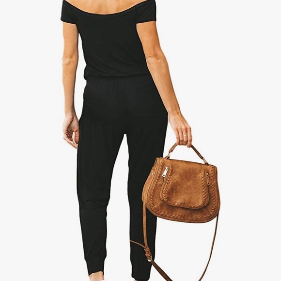 Off the Shoulder Drawsting Romper - Picture 2 of 3